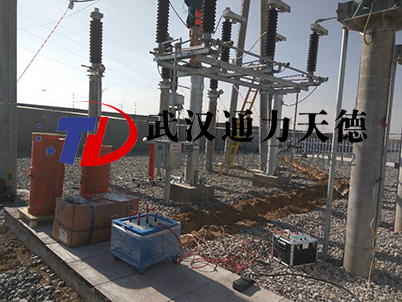 宁夏吴忠35KV风电厂母线交流耐压试验现场